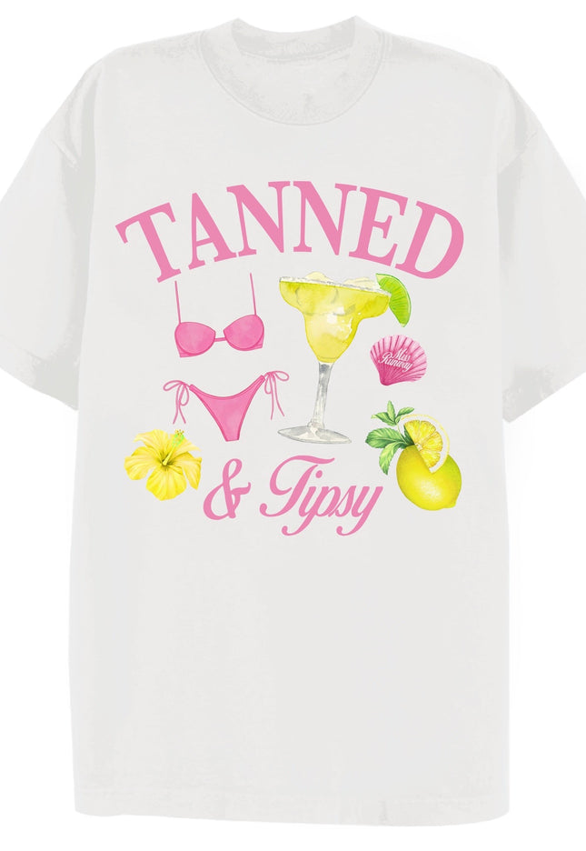 Tanned & Tipsy Printed T-shirt Adult