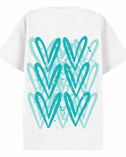 Mint Heart Printed T-shirt Adult