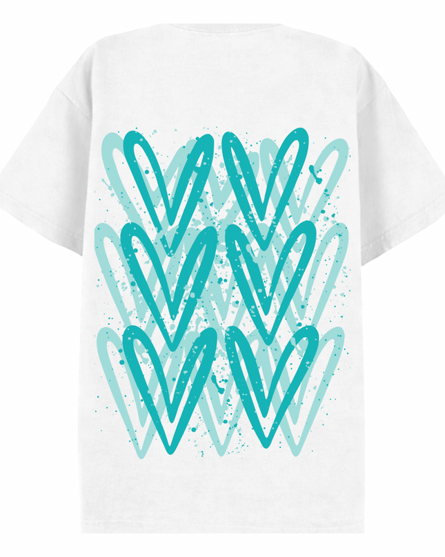 Mint Heart Printed T-shirt Adult