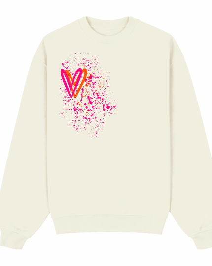 Neon Heart Printed Sweatshirt Kids