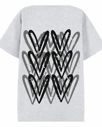 Black Heart Printed T-shirt Adult