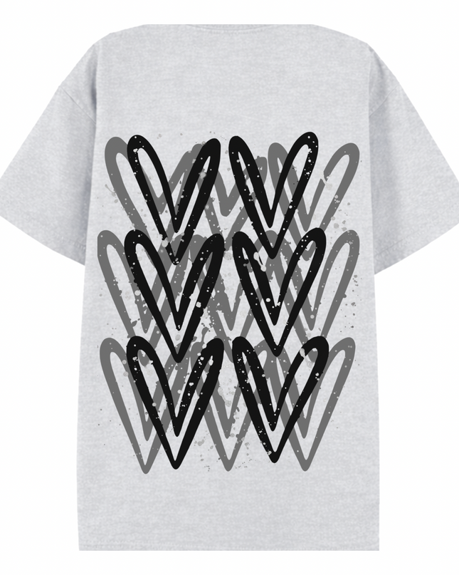Black Heart Printed T-shirt Adult