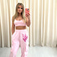 Hot Pink Heart Graffiti Cargo Co ord Pink