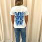 Blue Heart Graffiti T shirt White