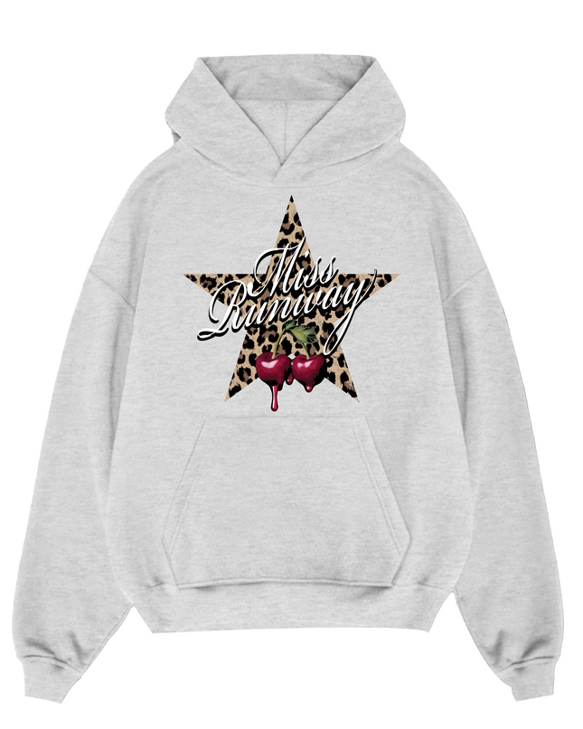 Miss Runway Leopard Heart Hoodie Adults