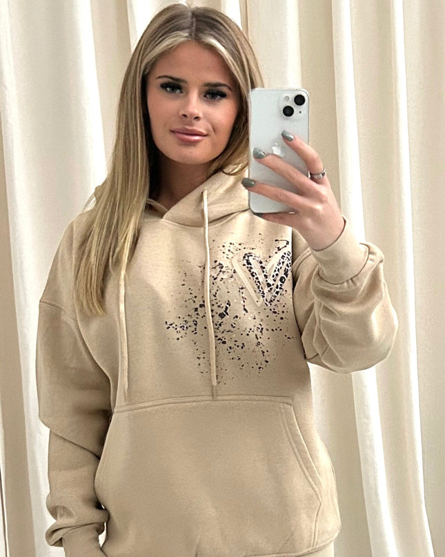 Leopard Print Heart Printed Hoodie Adults