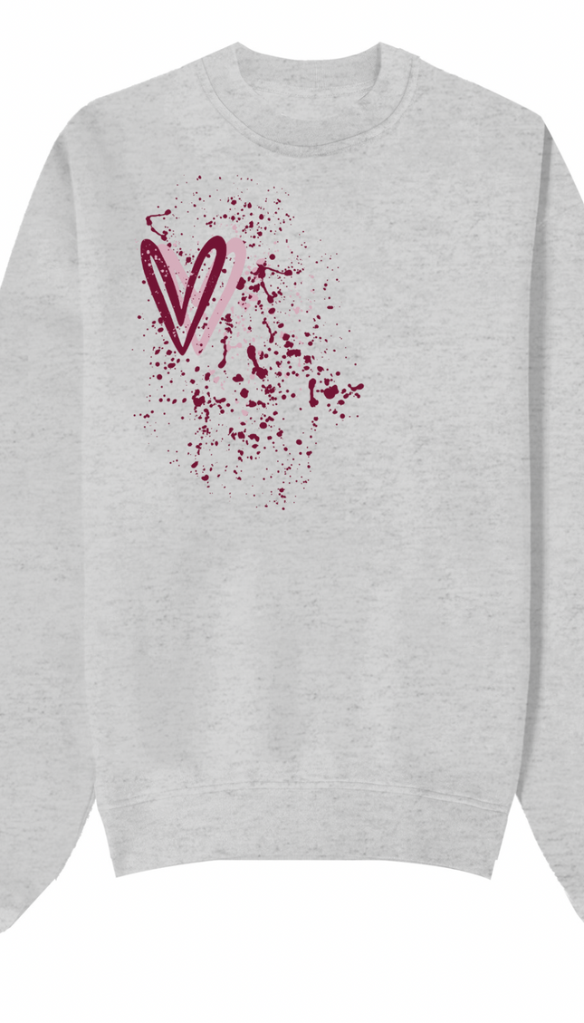 Burgundy Heart Printed Sweatshirt – image 7
