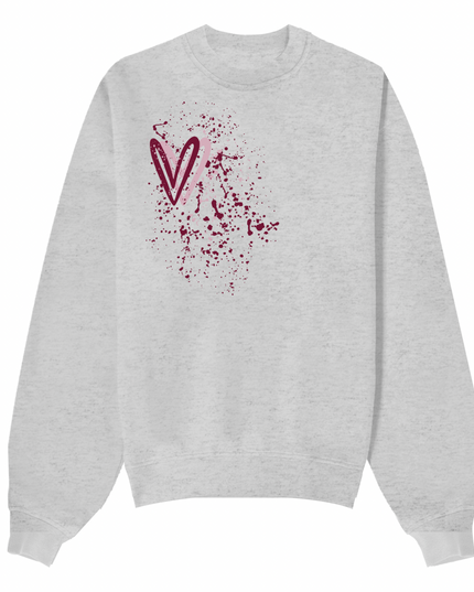 Burgundy Heart Printed Sweatshirt Kids
