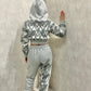 Grey Heart Cropped Zip Hooded Tracksuit