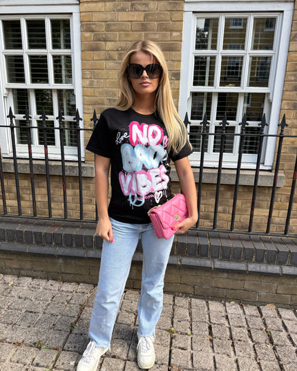 No Bad Vibes Printed T-shirt Adult