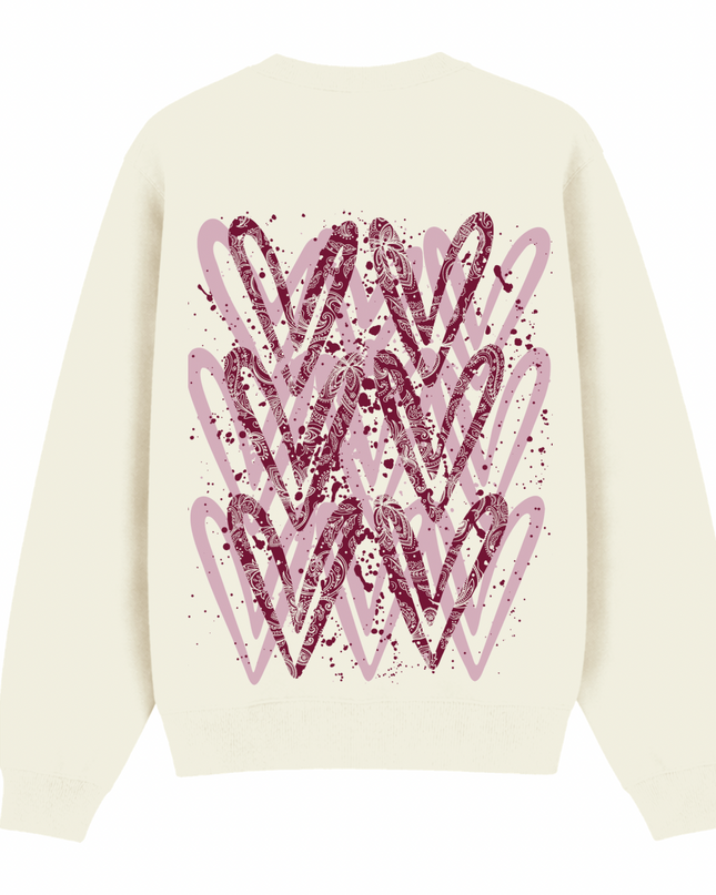 Burgundy Paisley Heart Printed Sweatshirt Kids