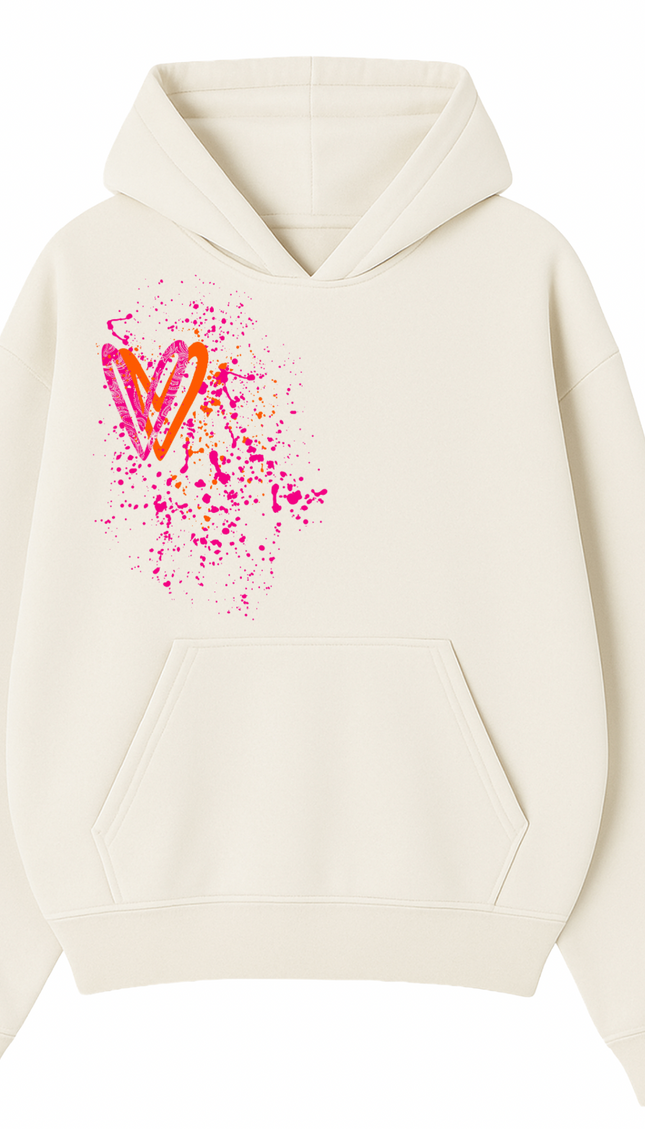 Neon Paisley Heart Printed Hoodie – image 4