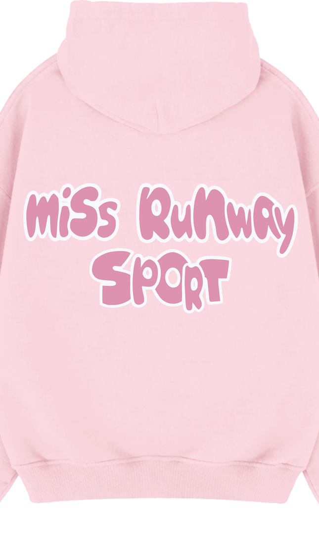 Miss Runway Sport Hoodie Pink/Pink – adult printed hoodie by Miss Runway