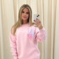 Miss Runway Pastel Heart Graffiti Sweatshirt Pink