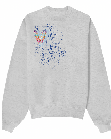 Multicoloured Zig Zag Heart Printed Sweatshirt Kids