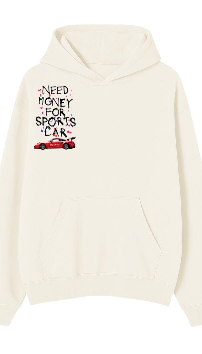 Need Money For Sports Car Multicoloured Hoodie by Miss Runway – image 2