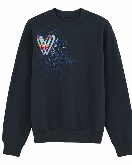 Multicoloured Zig Zag Heart Printed Sweatshirt Kids