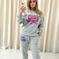 Angel Numbers Protect Your Energy Graffiti Sweatshirt Tracksuit Grey - Red/Blue