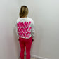 Hot Pink Hearts Cropped Sweatshirt