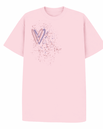Dark Pastel Heart Printed T-shirt Adult