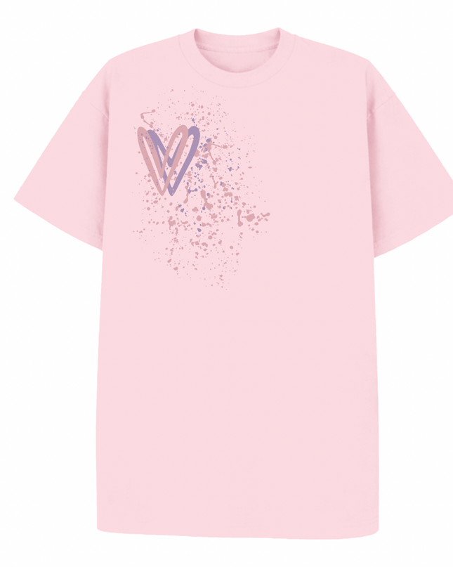Dark Pastel Heart Printed T-shirt Adult