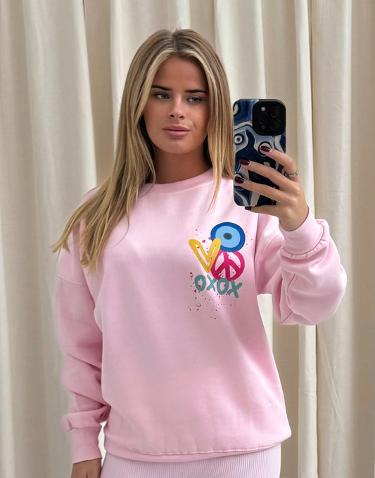 XOXO Graffiti Sweatshirt Pink