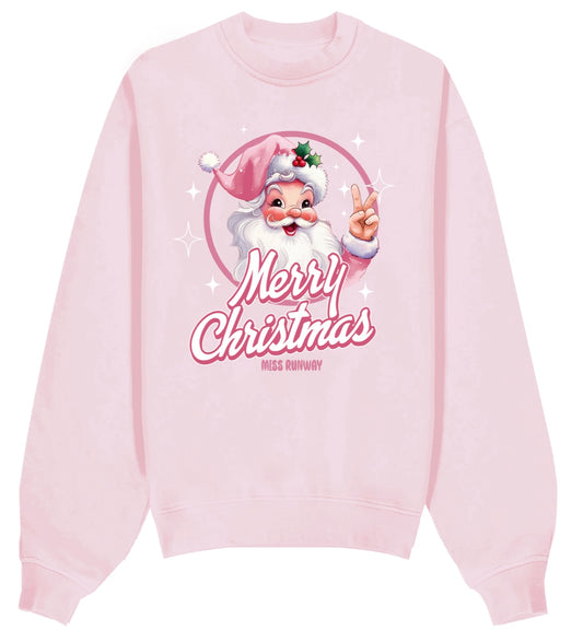 Merry Christmas Sweatshirt Pink