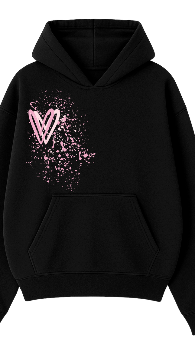 Pink Heart Printed Hoodie – image 6