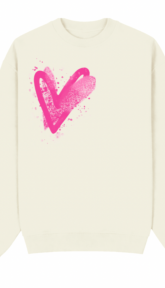 Hot Pink Scatter Heart Printed Sweatshirt – image 6