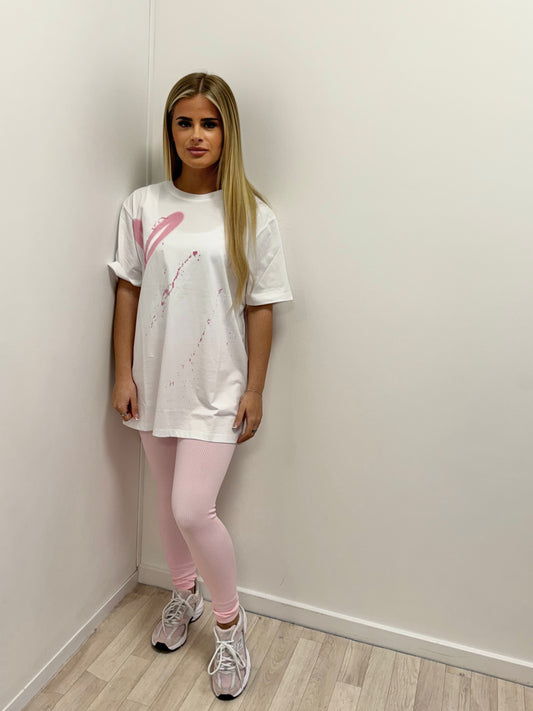 Pink Heart T-Shirt And Legging Set