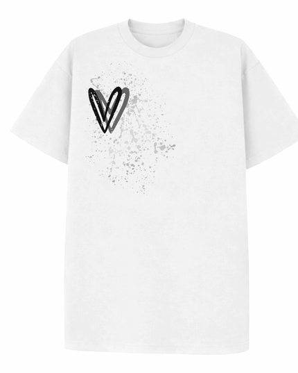 Black Heart Printed T-shirt Adult