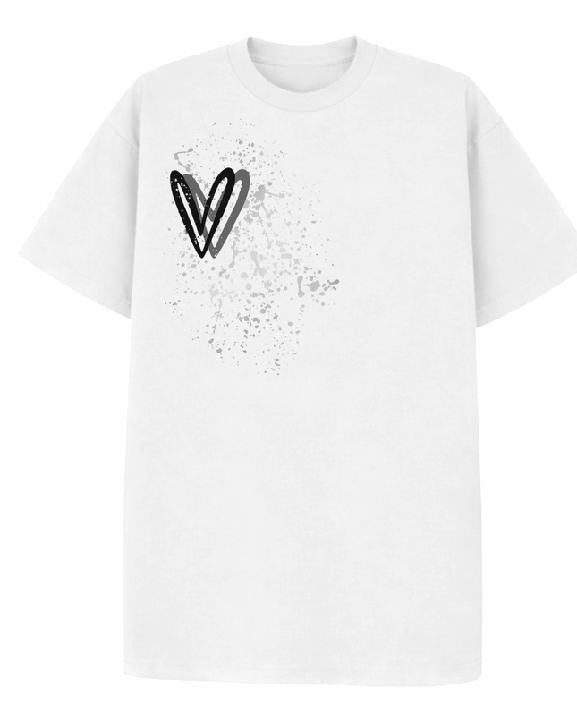 Black Heart Printed T-shirt Adult