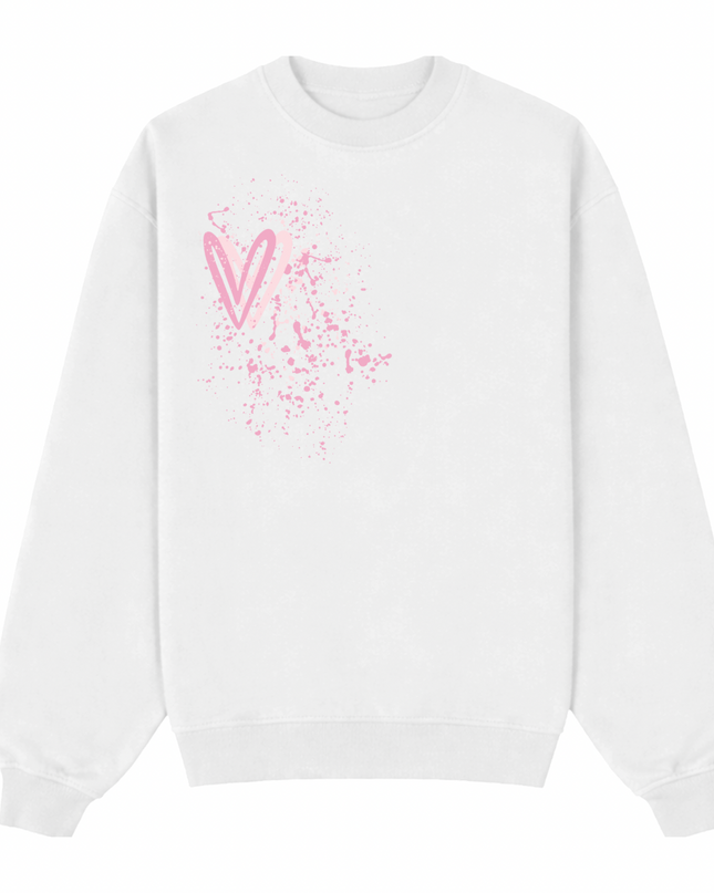 Pink Heart Printed Sweatshirt Kids