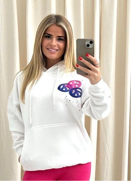 Peace + Love Printed Hoodie Adults