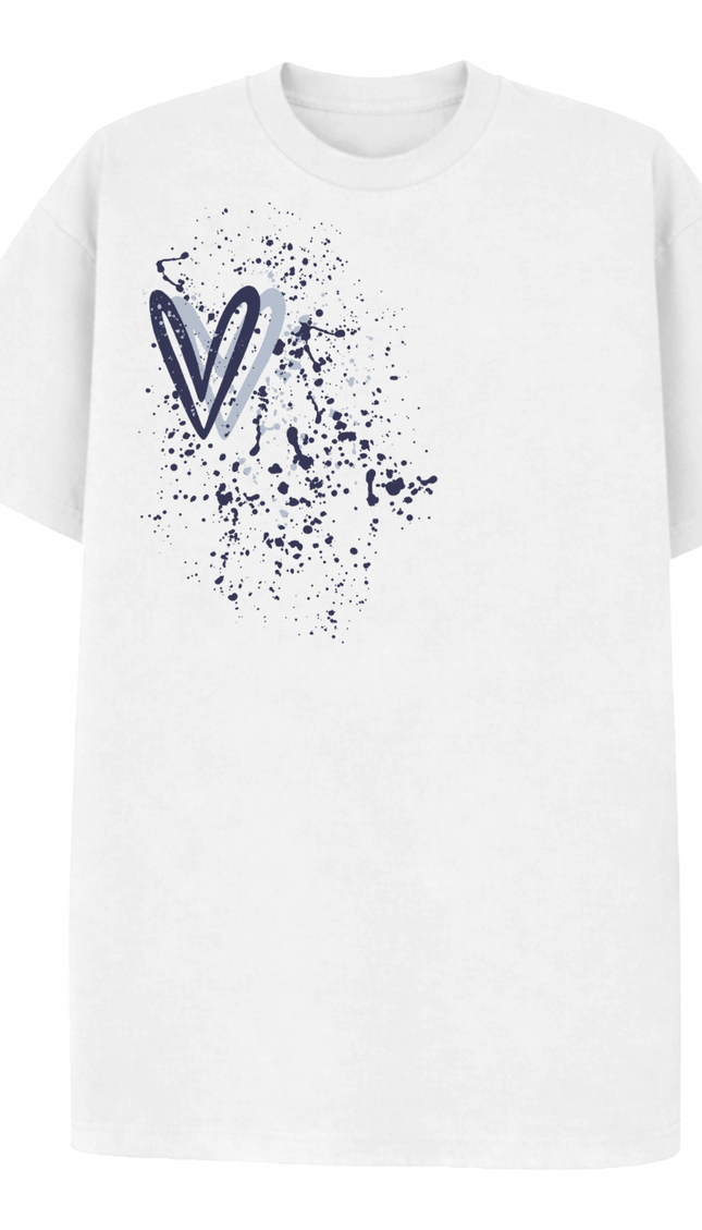 Navy Heart Printed T-shirt by Miss Runway – image 2