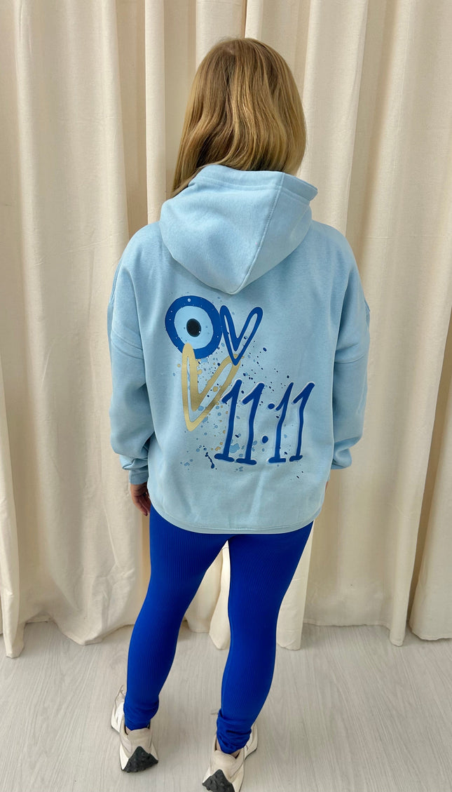 Gold Heart Evil Eye Printed Hoodie – image 6