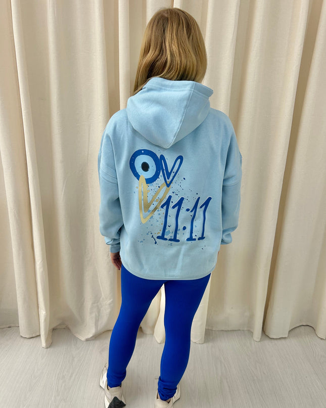 Gold Heart Evil Eye Printed Hoodie Adults