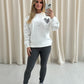 Dark Grey Heart Graffiti Sweatshirt Legging Set White