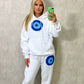 Protect Your Energy Sprayed White Hooded Tracksuit