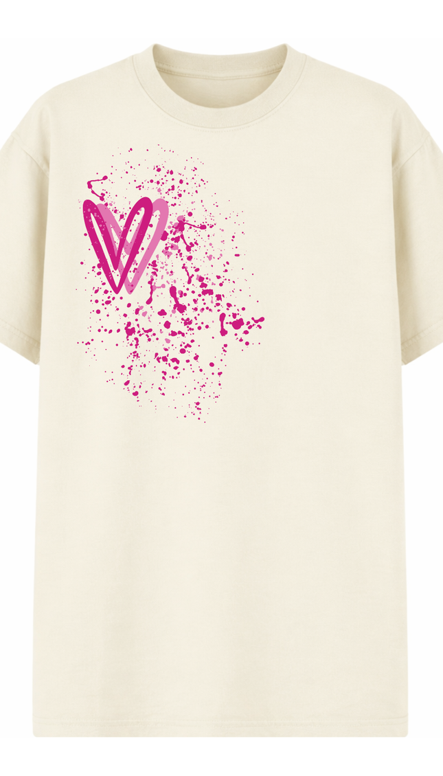 Hot Pink Heart Printed T-shirt – image 10
