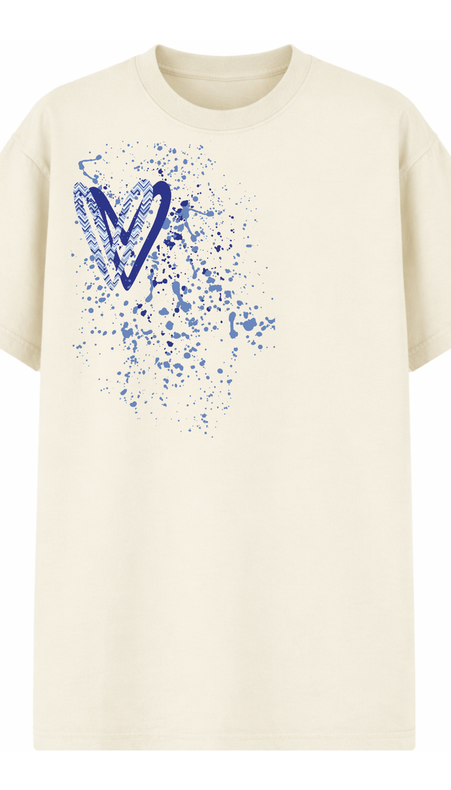 Royal Blue Zig Zag Heart Printed T-shirt by Miss Runway – image 2