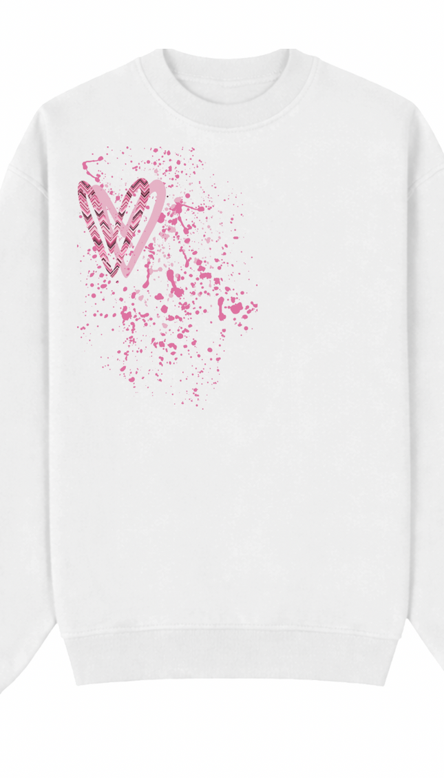 Pink Zig Zag Heart Printed Sweatshirt by Miss Runway – image 2