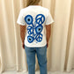 Blue Evil Eye, Peace, Heart Graffiti T shirt White