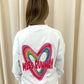 Miss Runway Multicolour Heart Graffiti Sweatshirt White