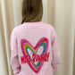 Miss Runway Multicolour Heart Graffiti Sweatshirt Pink