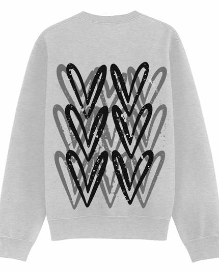 Black Heart Printed Sweatshirt Kids