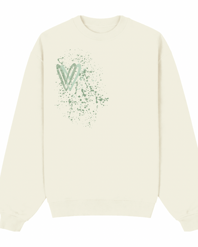 Sage Green Paisley Heart Printed Sweatshirt Kids