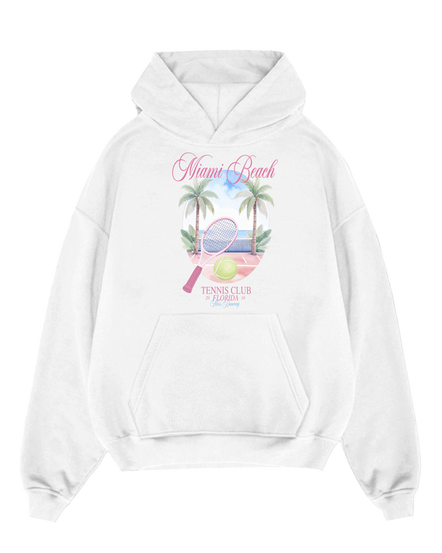 Miami Beach Tennis Club Hoodie Adults