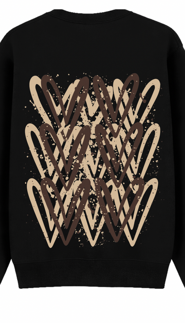 Brown Heart Printed Sweatshirt – image 7