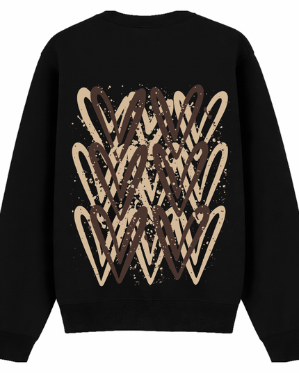 Brown Heart Printed Sweatshirt Adults